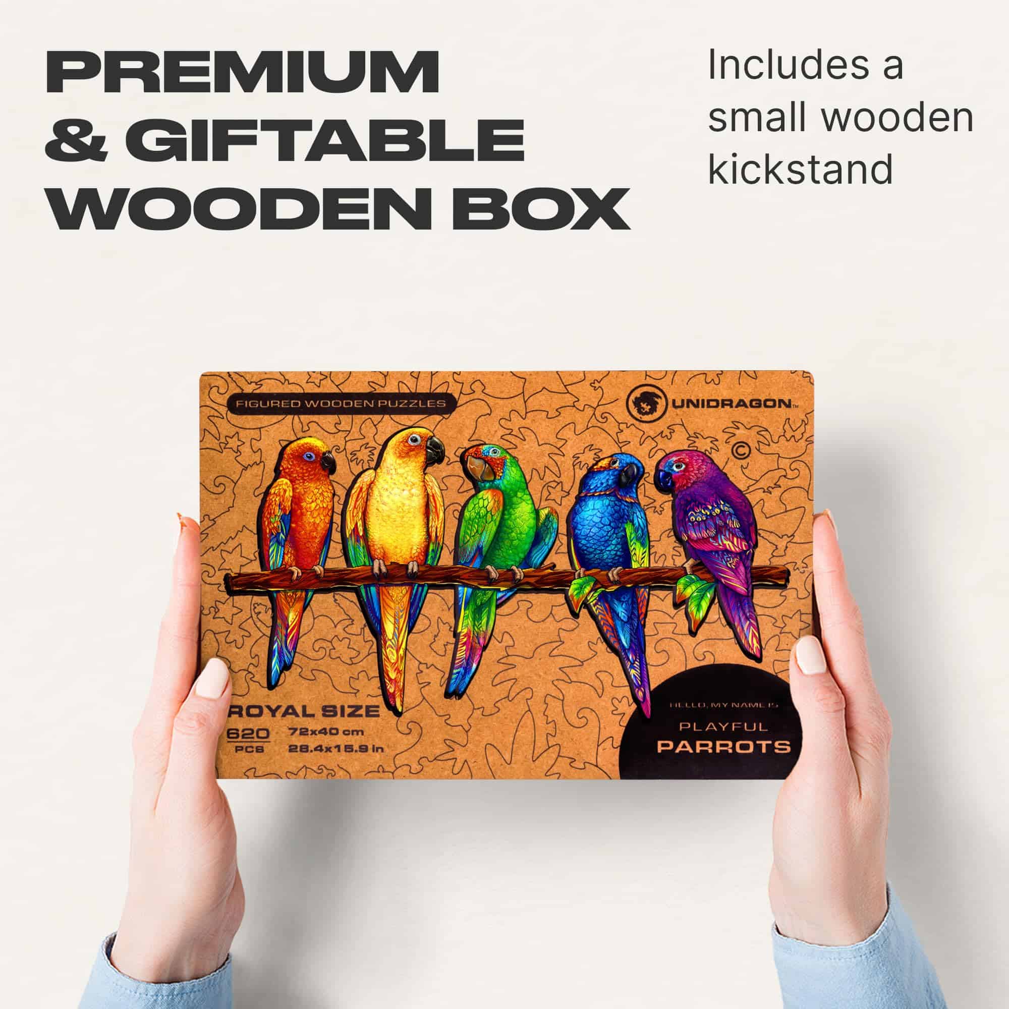 Rompecabezas de madera original UNIDRAGON - Loros - Imagen 5