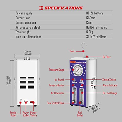 AUTOAND EVAP Smoke Machine Leak Detector, 2 Modos Probador - Imagen 7