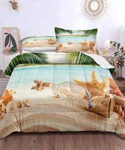 lris Bedding Juego de edredón Costero del Mar Gemelo para