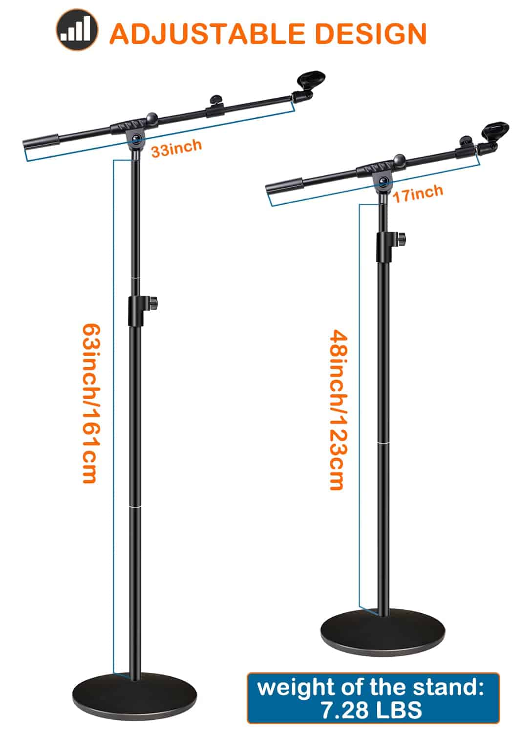 Soporte de Micrófono con Base Redonda Ponderada - Imagen 5