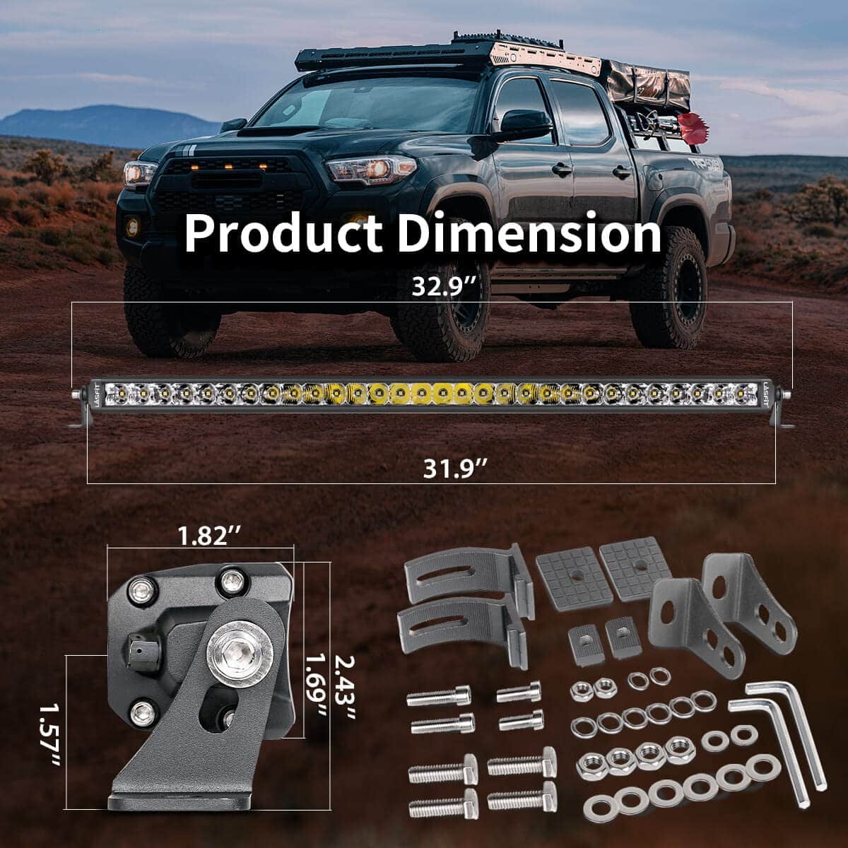 Barra de luz LED LASFIT de 32 pulgadas, Barra de luz de - Imagen 7