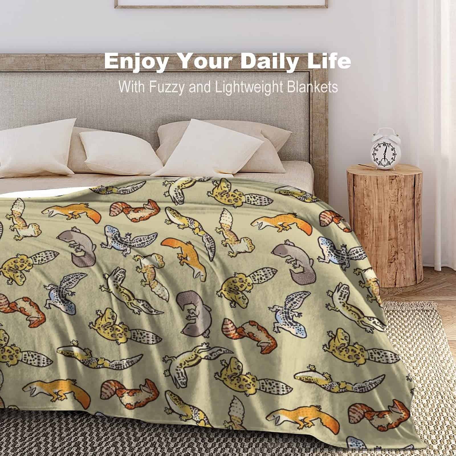 Hon-Lally Manta de Estampado de Lagartija Leopardo Infantil - Imagen 5