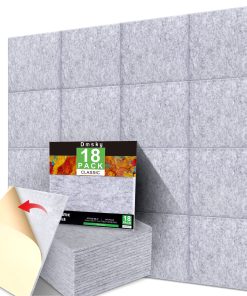 18 Pack Paneles Acústicos Grises 12"X12"X0.4" Paneles de