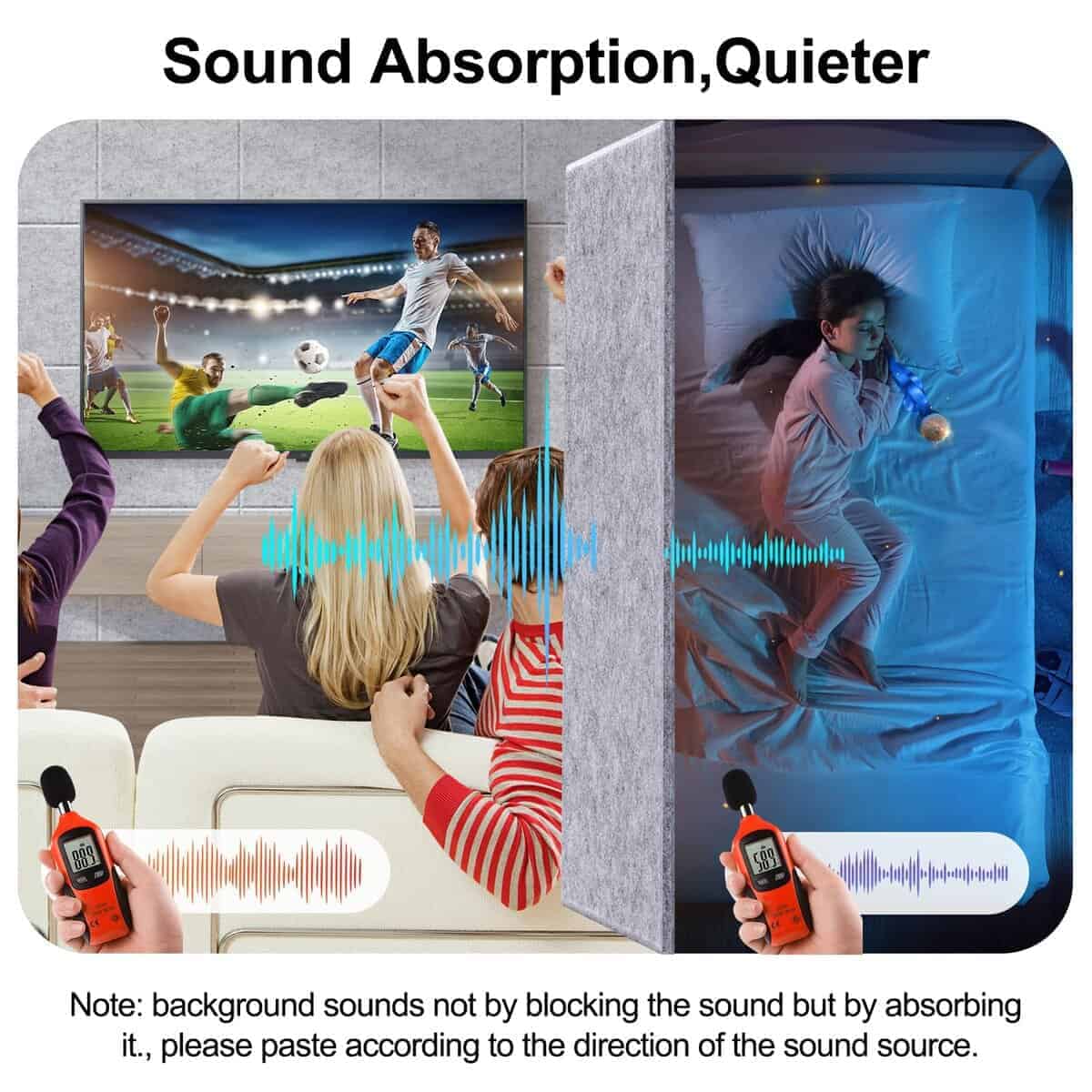 18 Pack Paneles Acústicos Grises 12"X12"X0.4" Paneles de - Imagen 6