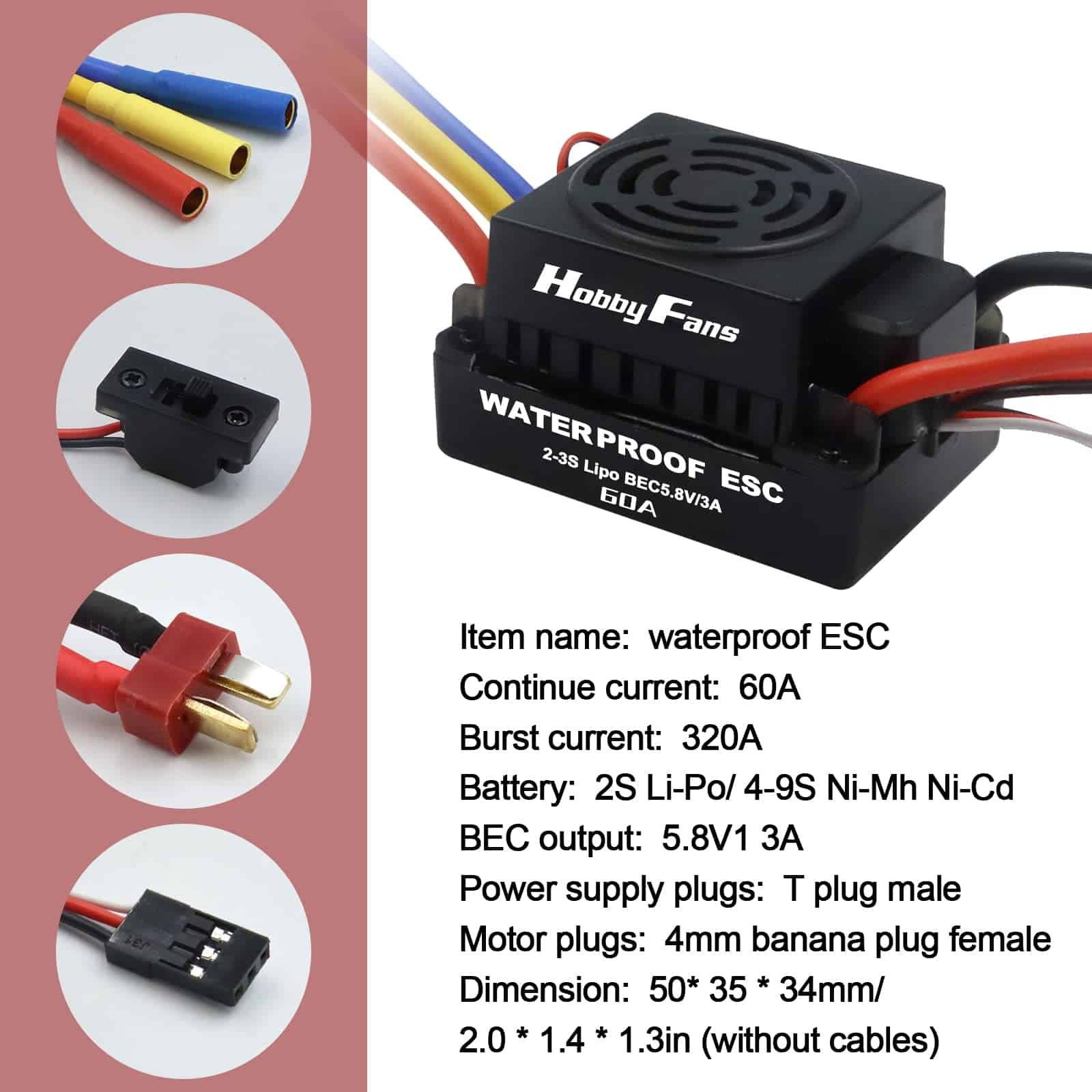 Motor Brushless Hobby Fans a Prueba de Agua F540 9T 4370KV - Imagen 4