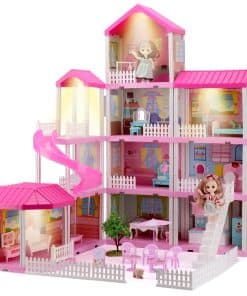 Casa de Muñecas HCFJEH para Niña, Casa de Muñecas con Luces