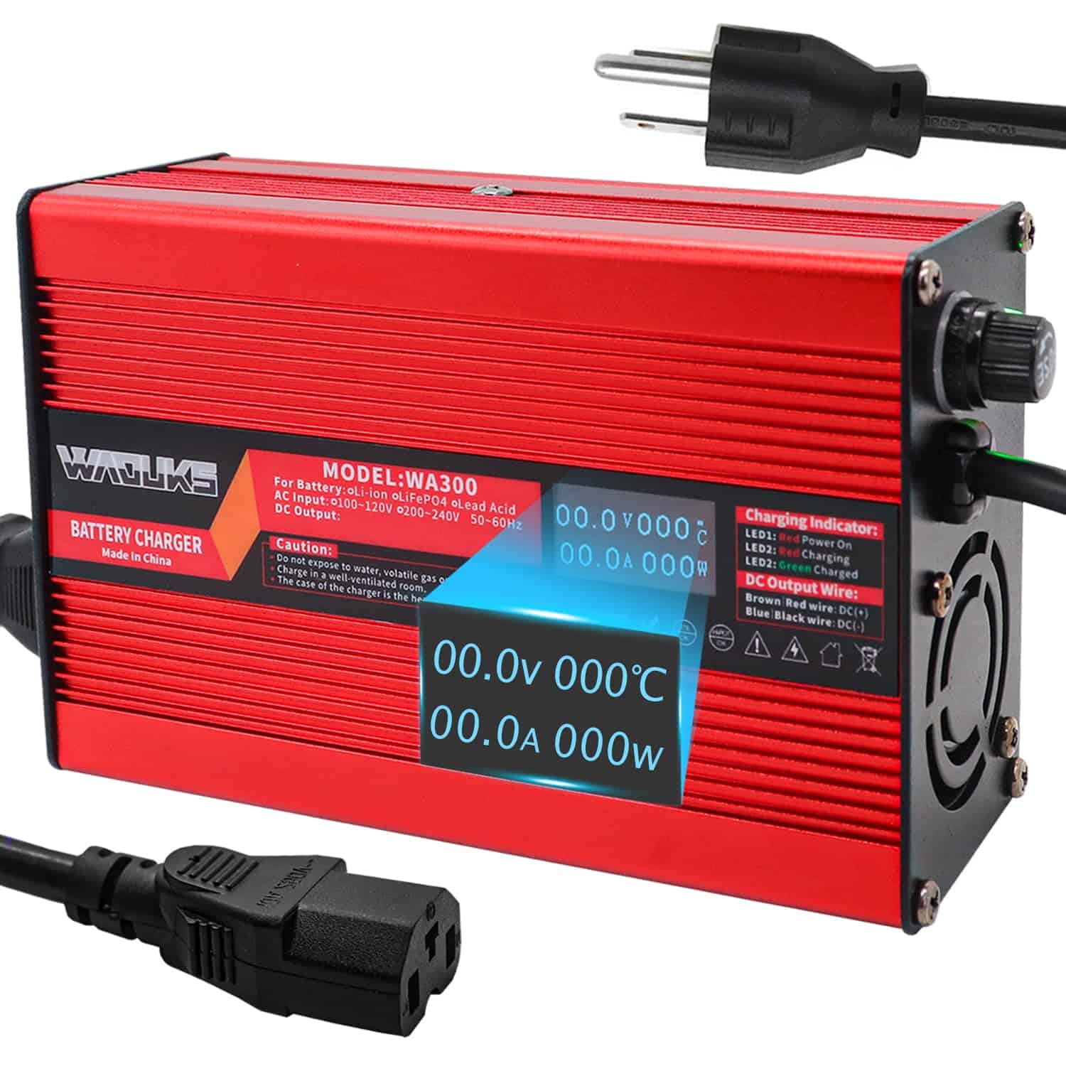 Cargador 72V 3A WAOUKS para Batería de Ácido de Plomo AGM