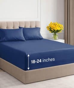 Juego de Sábanas de 4 Piezas con Bolsillos Extra Profundos,