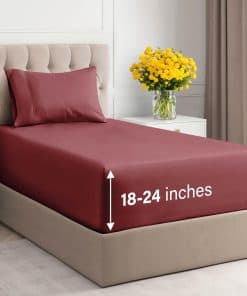 Juego de sábanas de 3 piezas de tamaño TwinXL con bolsillos