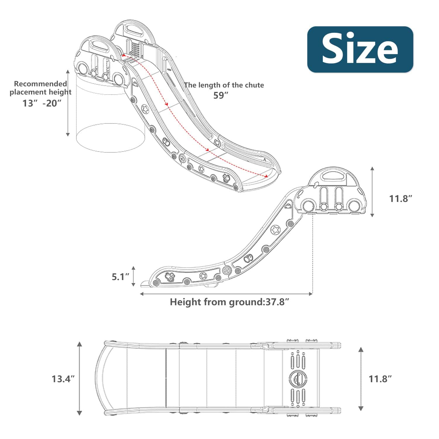 Resbaladilla para Niños que se Puede Usar con Camas, - Imagen 3
