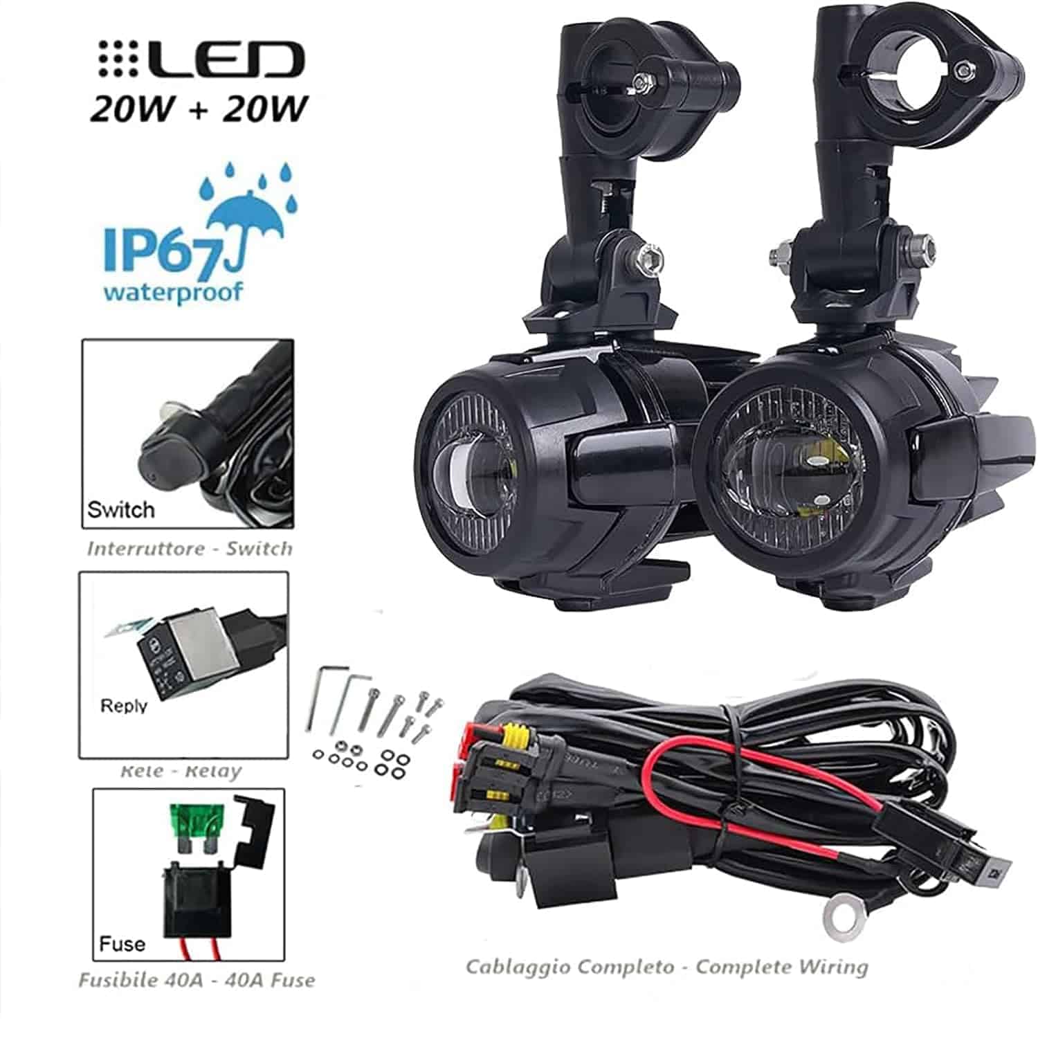 Luces antiniebla para motocicletas, luces auxiliares para - Imagen 3