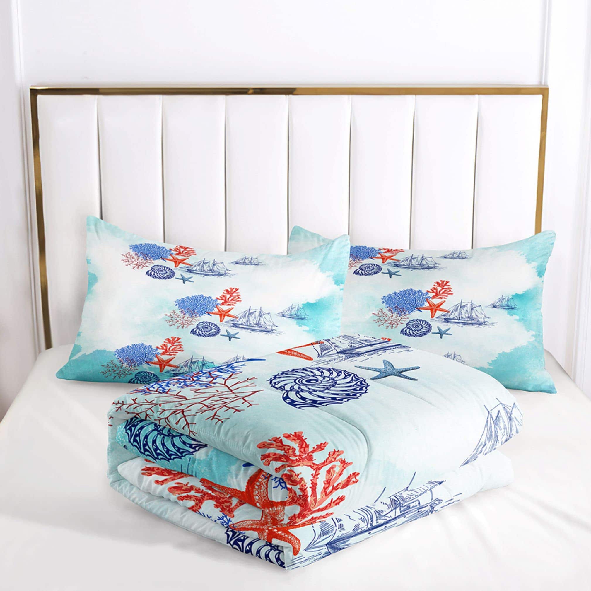 Set de edredón de confort Azul océano para niños y adultos, - Imagen 6