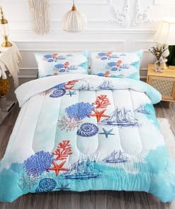 Set de edredón de confort Azul océano para niños y adultos,