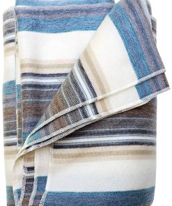 Manta de Lana de Alpaca DAVLINA | Súper -Azul Blanco Varicol