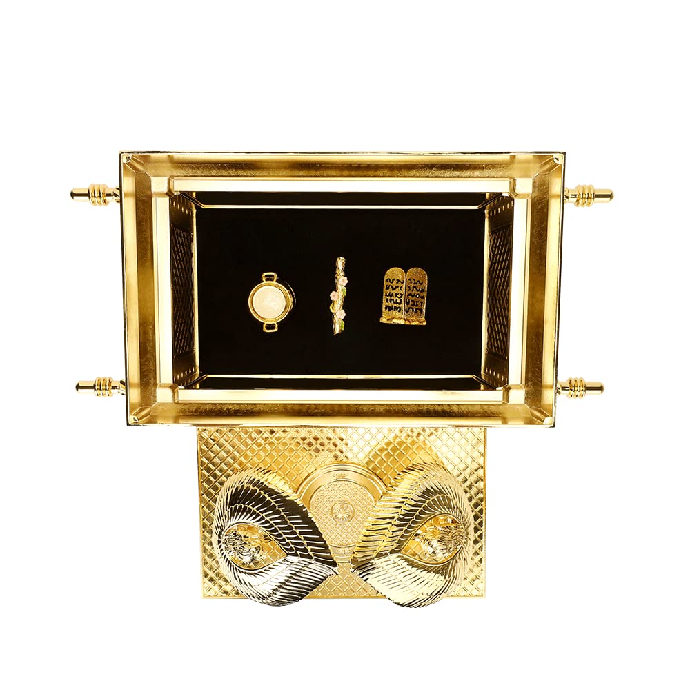 Estátua Chapada en Oro Réplica del Arca de la Alianza con - Imagen 8