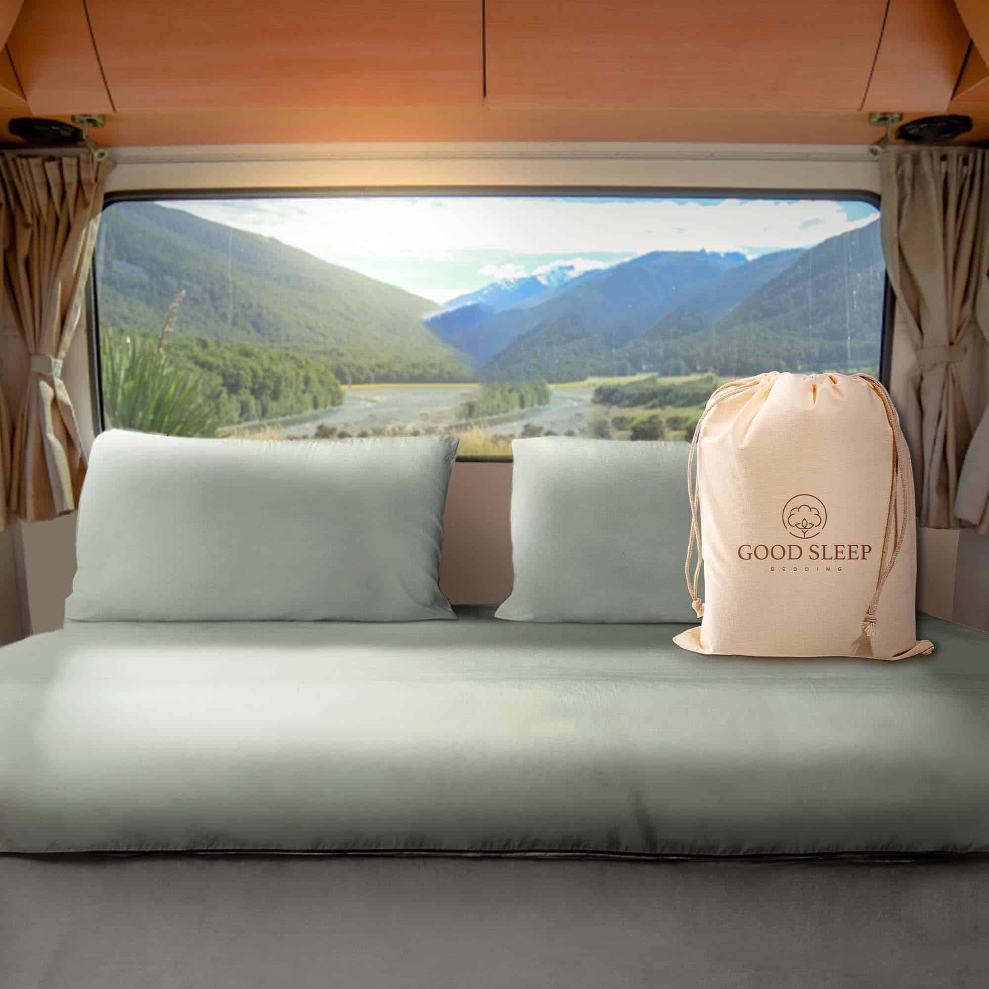 Juego de Sábanas de RV King de Lujo de 600 TC en Sage, 72 x