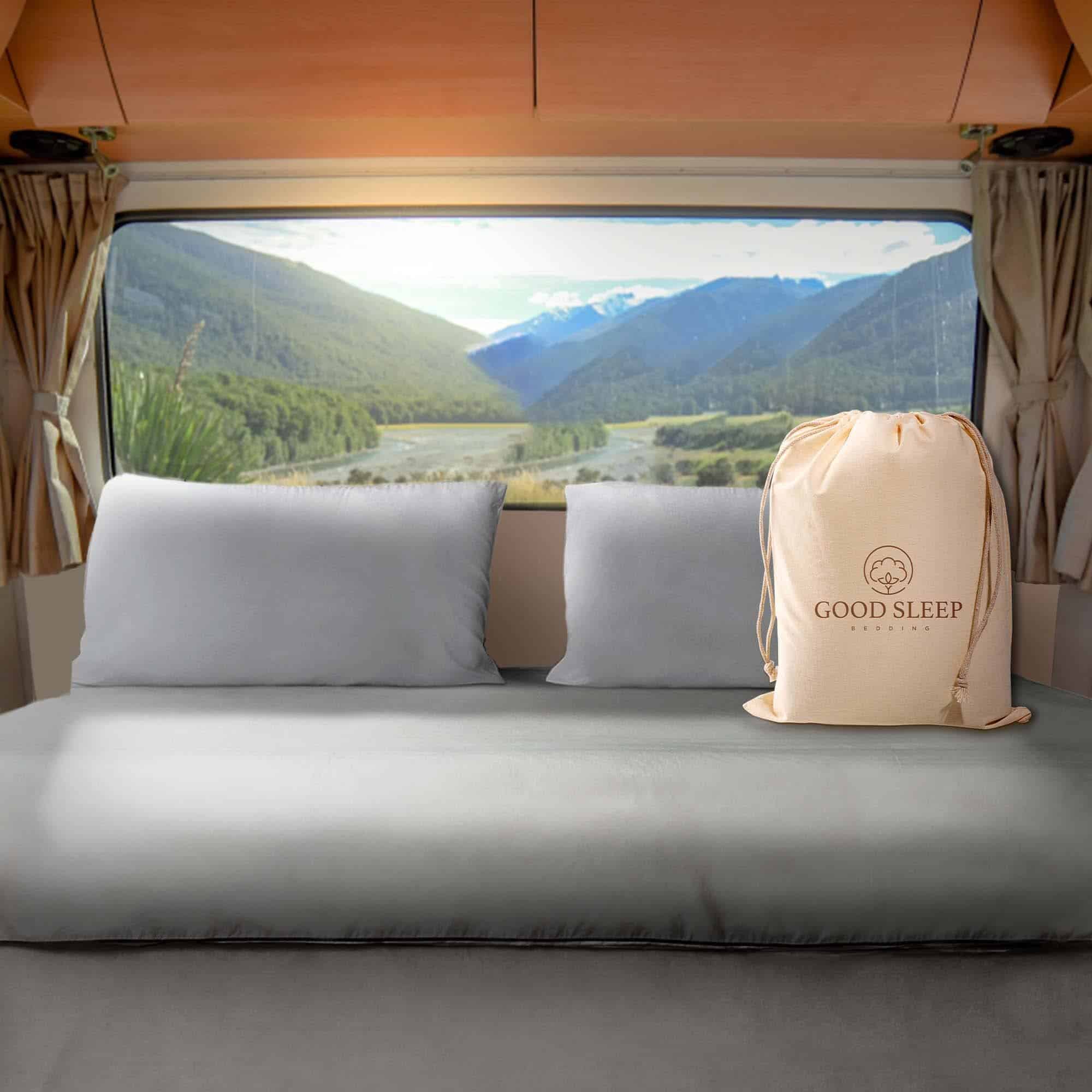 Juego de Sábanas RV Short King 600 TC en Gris Claro 72 x