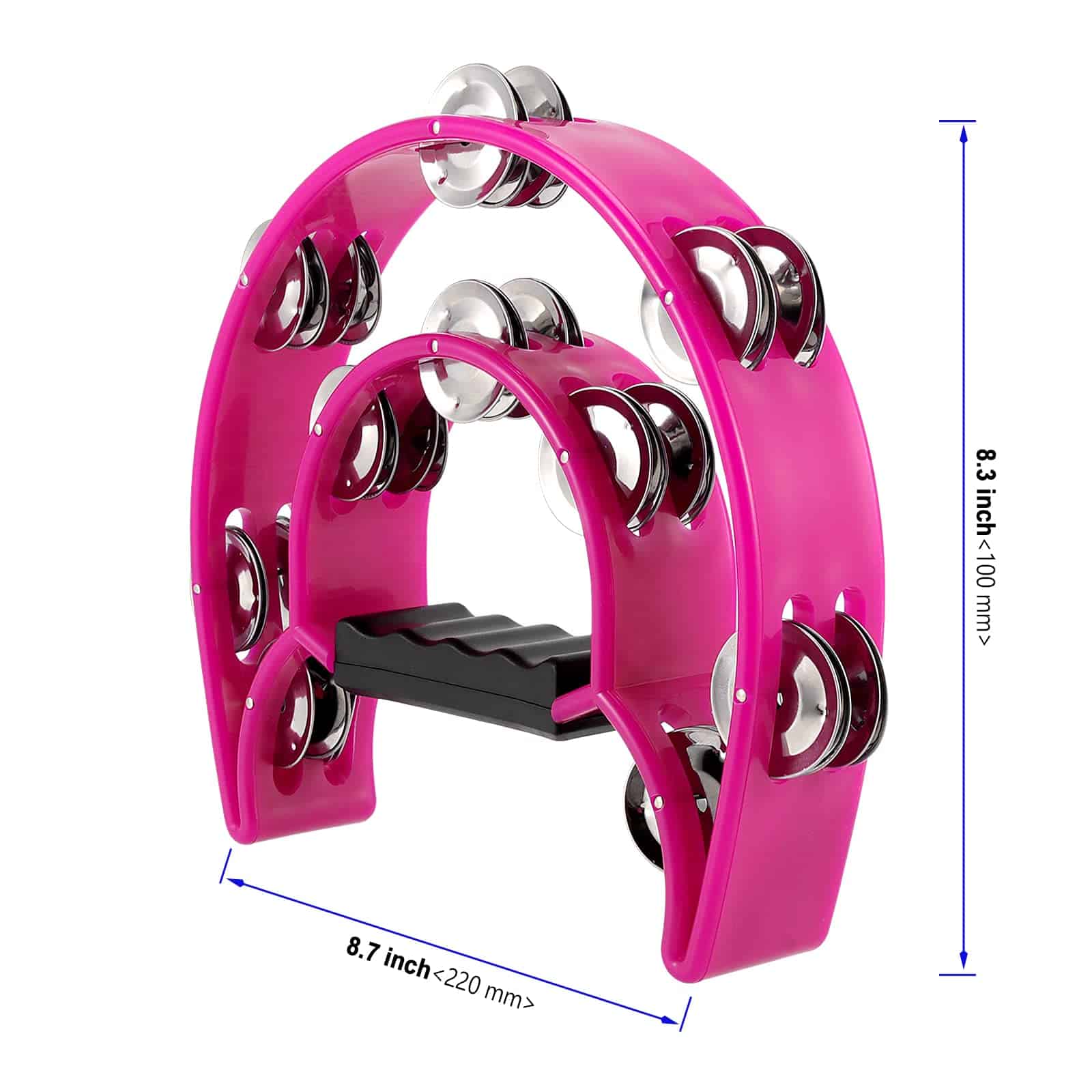 KOHAND 6 Packs 9 Inch Half Moon Tambourine, Doble Fila de - Imagen 3