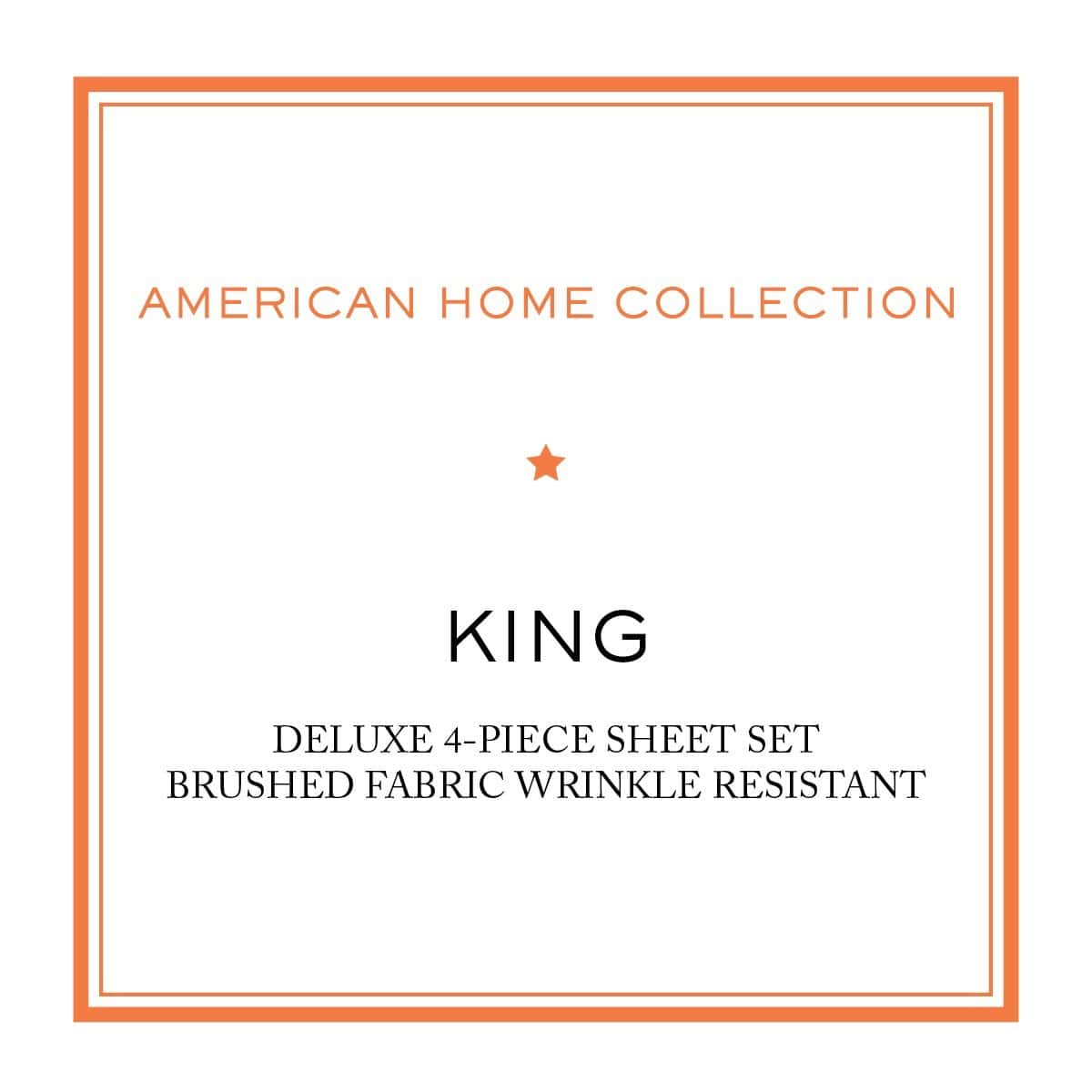 American Home Collection - Juego de sábanas King - Bolsillo - Imagen 9