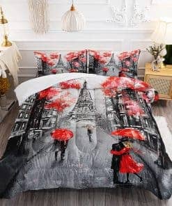 Juego de Edredón de Estilo París para Chicas Adolescentes,