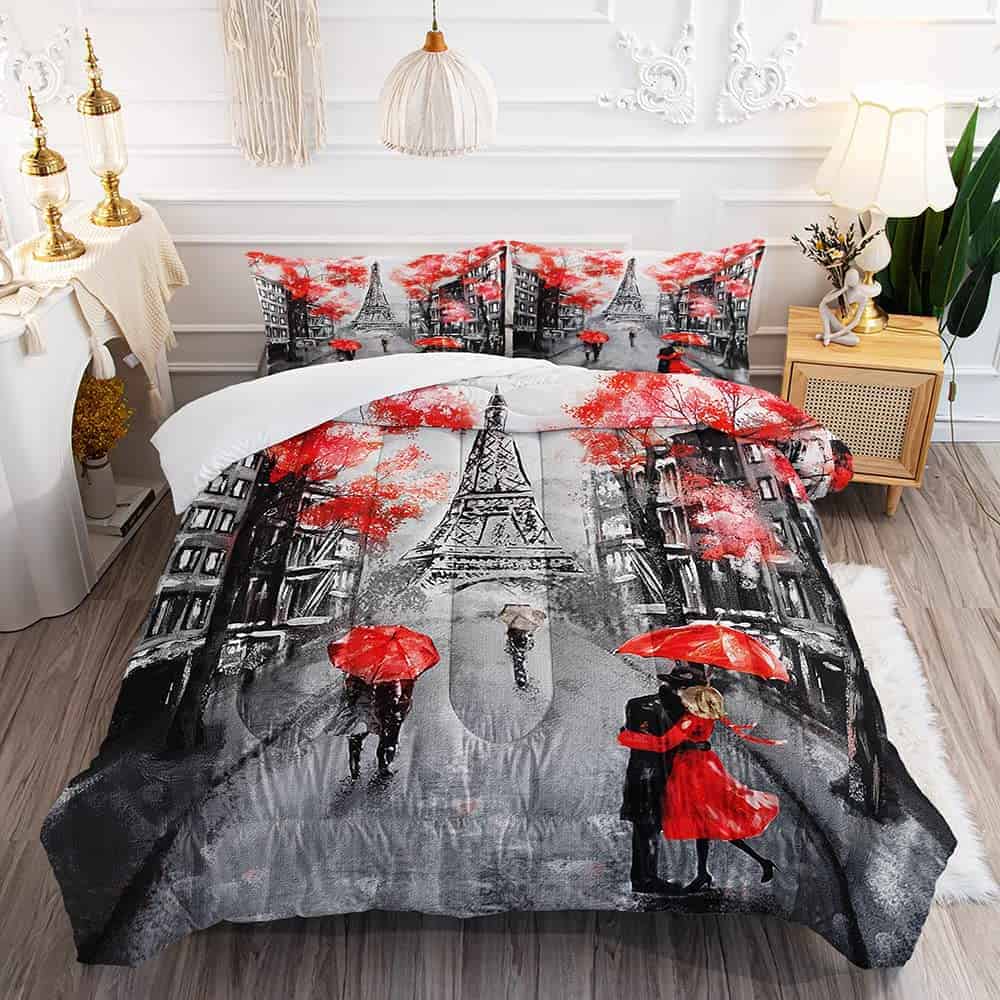 Set de Edredón Estilo París para Niñas Adolescentes, Tamaño