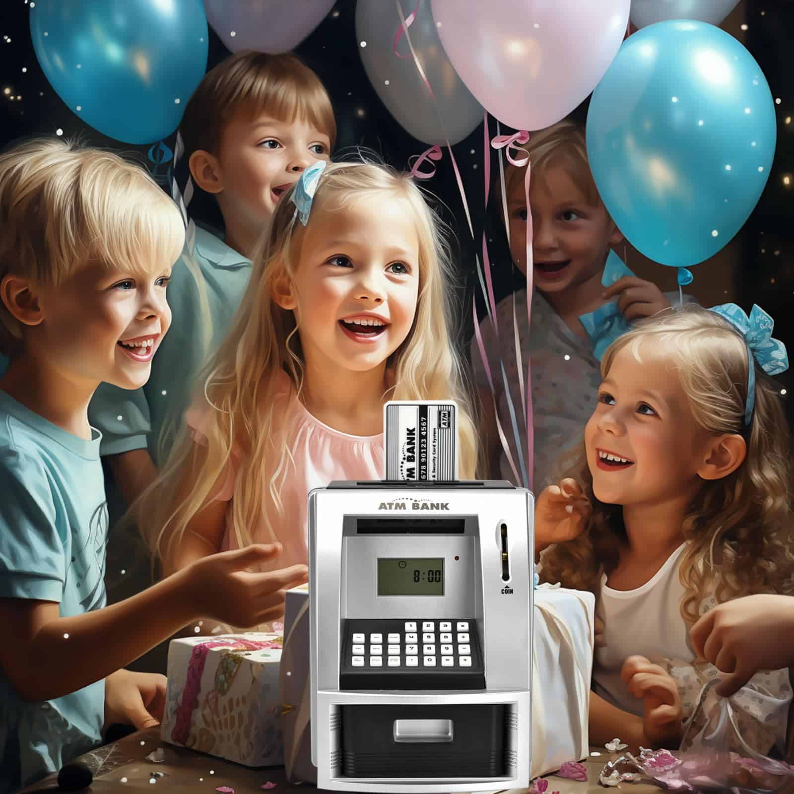 ATMBnk Hucha Electrónica para Niños, Cuenta Dinero de Forma - Imagen 3