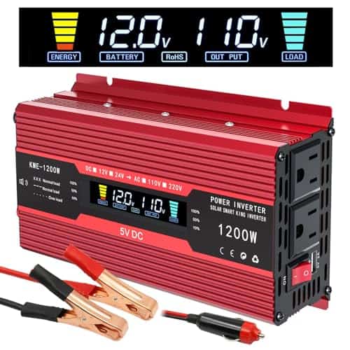 Inversor de corriente para automóvil 1200W, Convertidor de