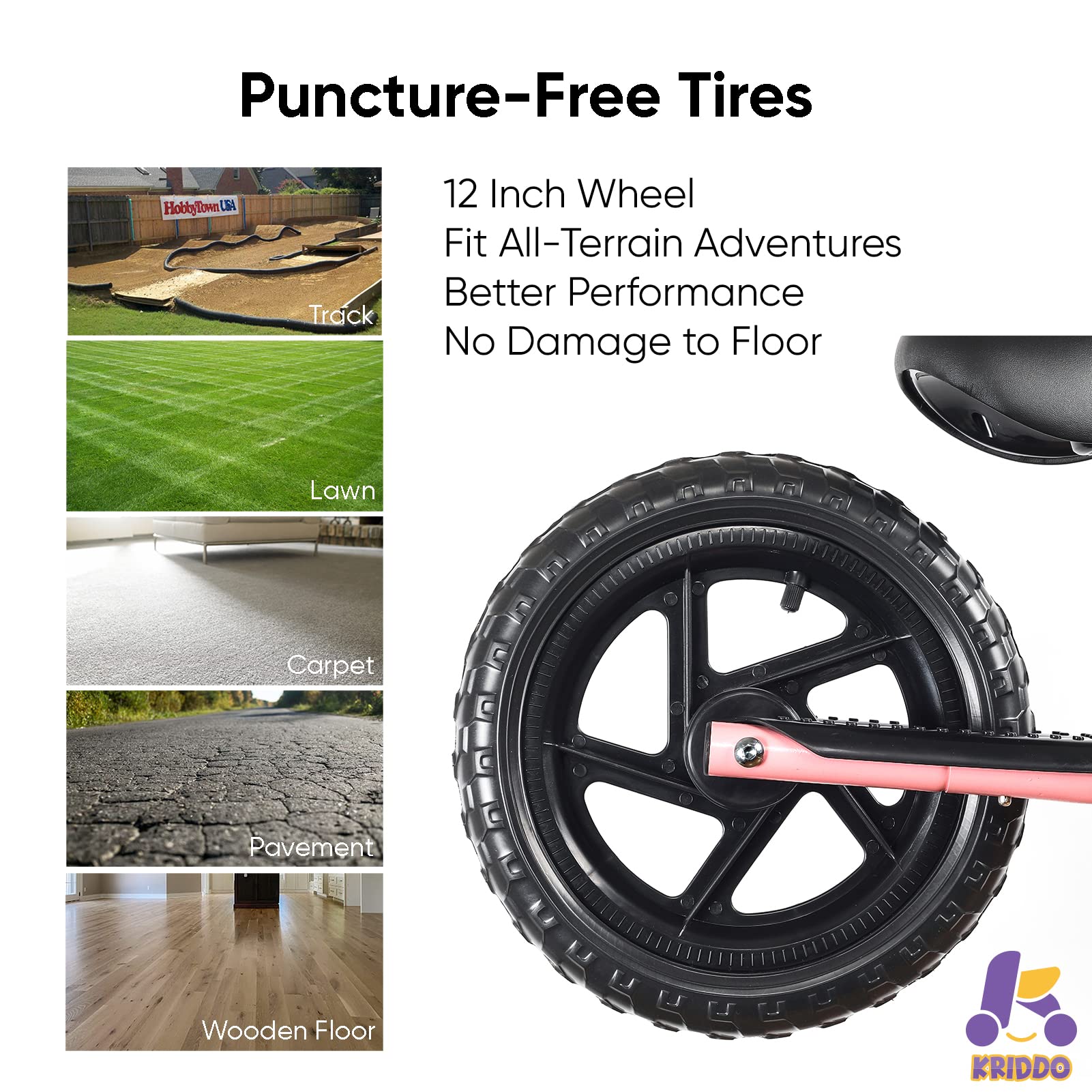 Bicicleta de Equilibrio para Niños Pequeños de -Rosa - Imagen 7