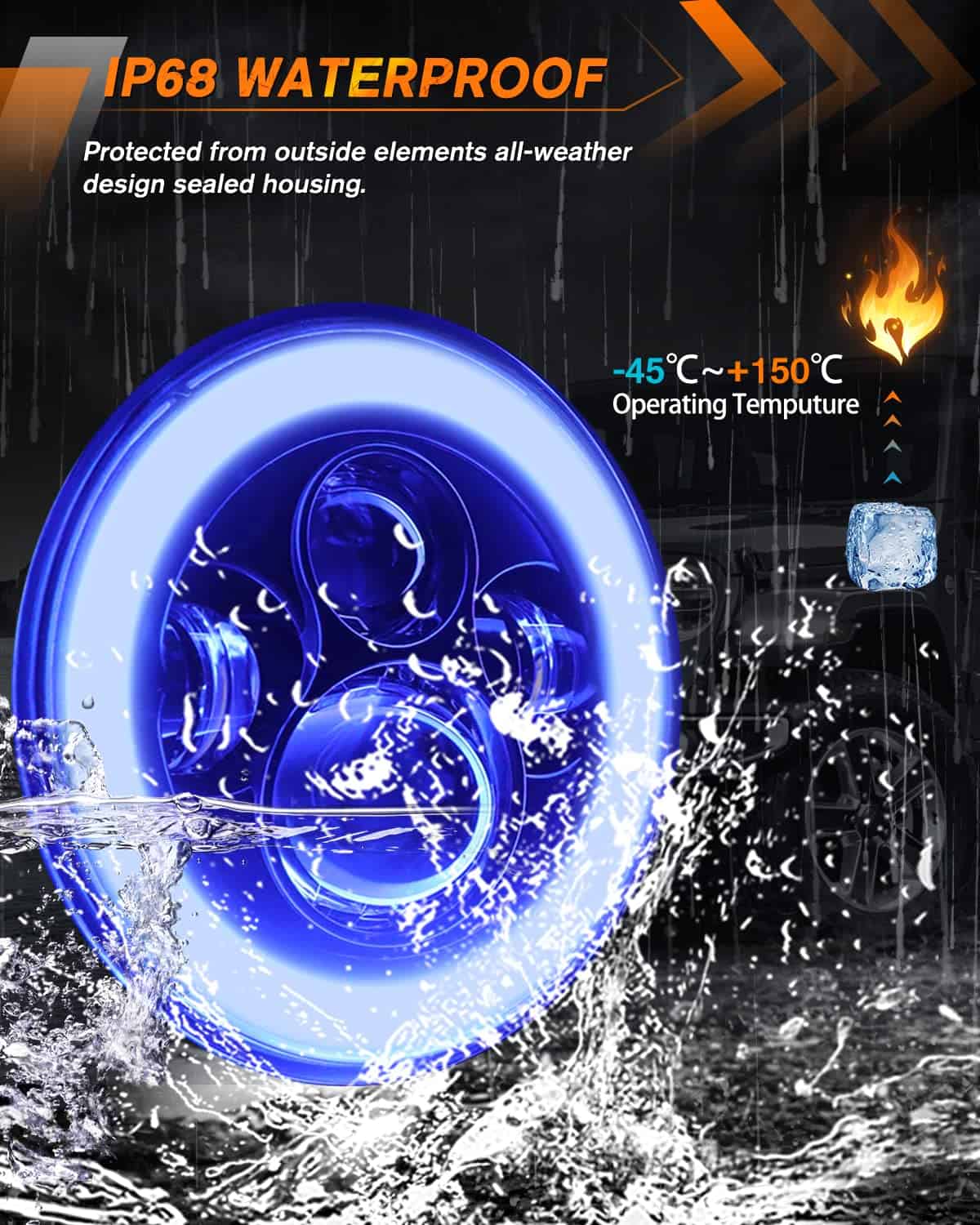 MGLLIGHT DOT Faro LED de 7 pulgadas para Motocicleta con - Imagen 6