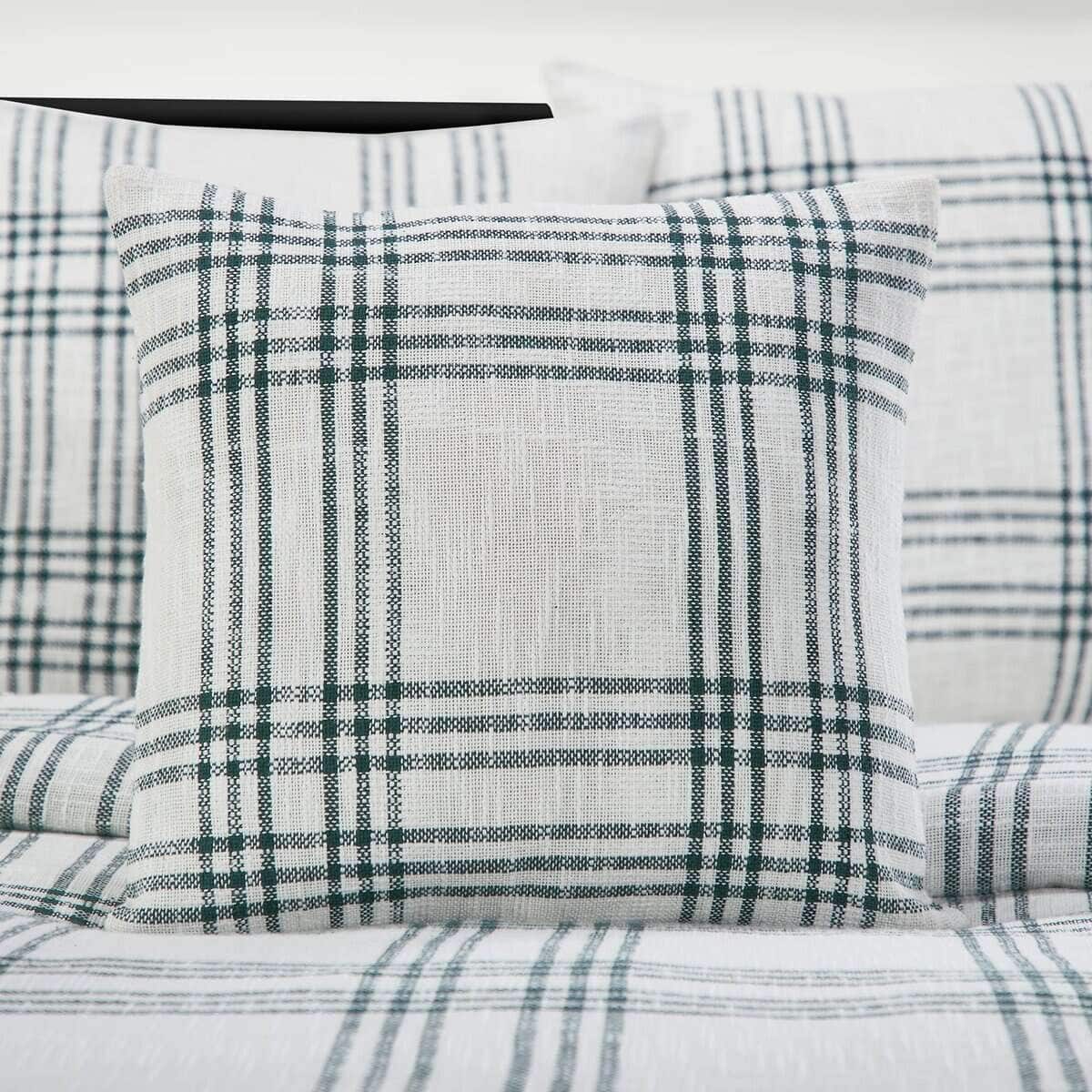 Cojín VHC Brands Pine Grove Plaid, Verde, 18x18 - Imagen 4