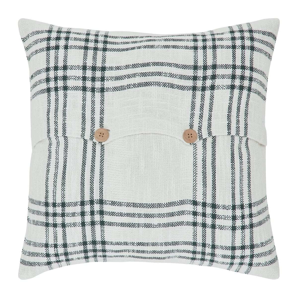 Cojín VHC Brands Pine Grove Plaid, Verde, 18x18 - Imagen 3