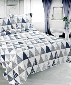 Cubrecama Acolchado Decorativo Marina con Estampado Rico en