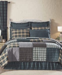 Edredón Queen Patchwork Pine Grove de VHC Brands, Verde,
