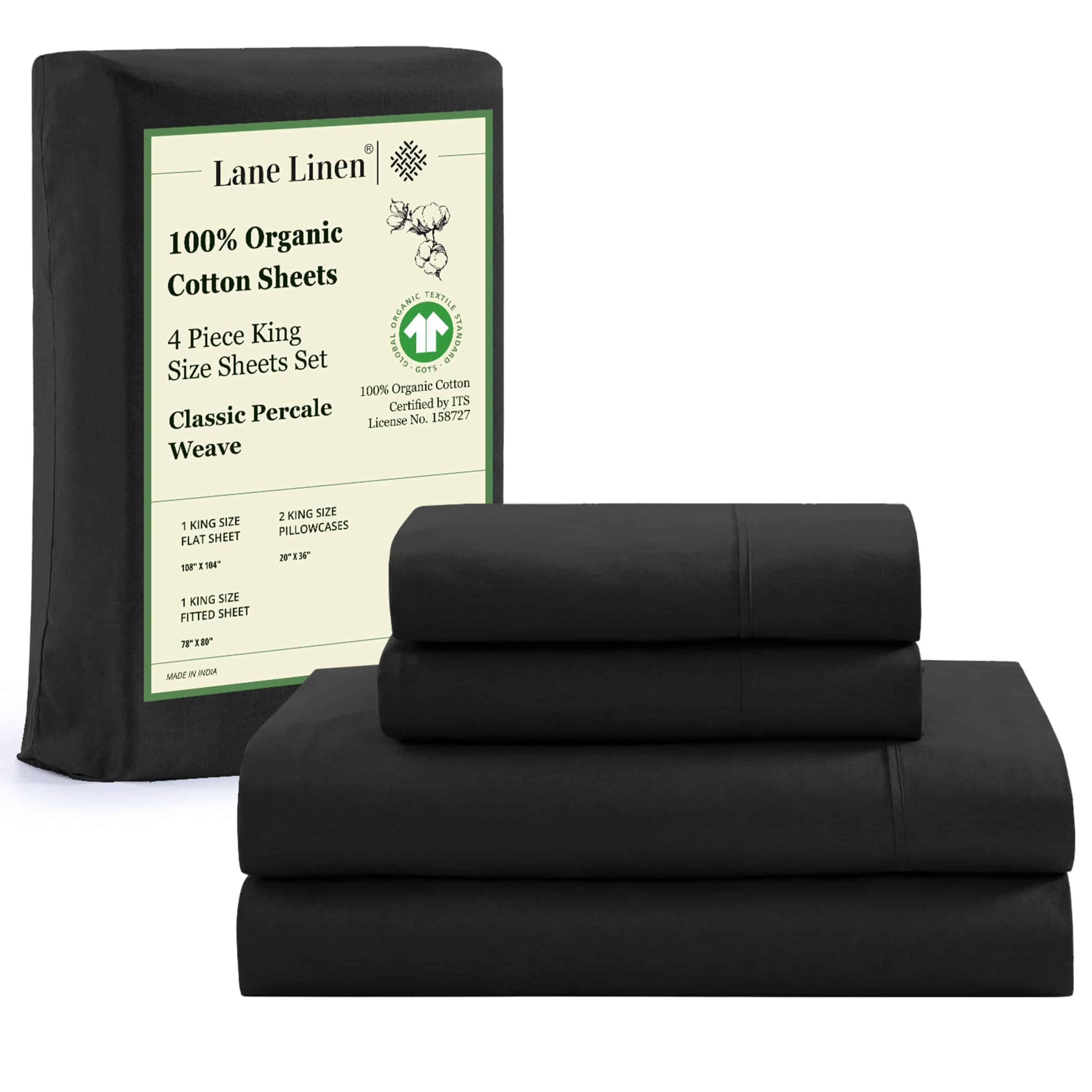 Juego de Sábanas King Size LANE LINEN - 4 -Negro