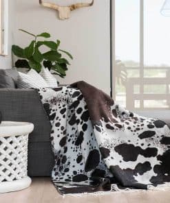 Auténtica Manta o Cobija con Estampado de Ganado Nguni