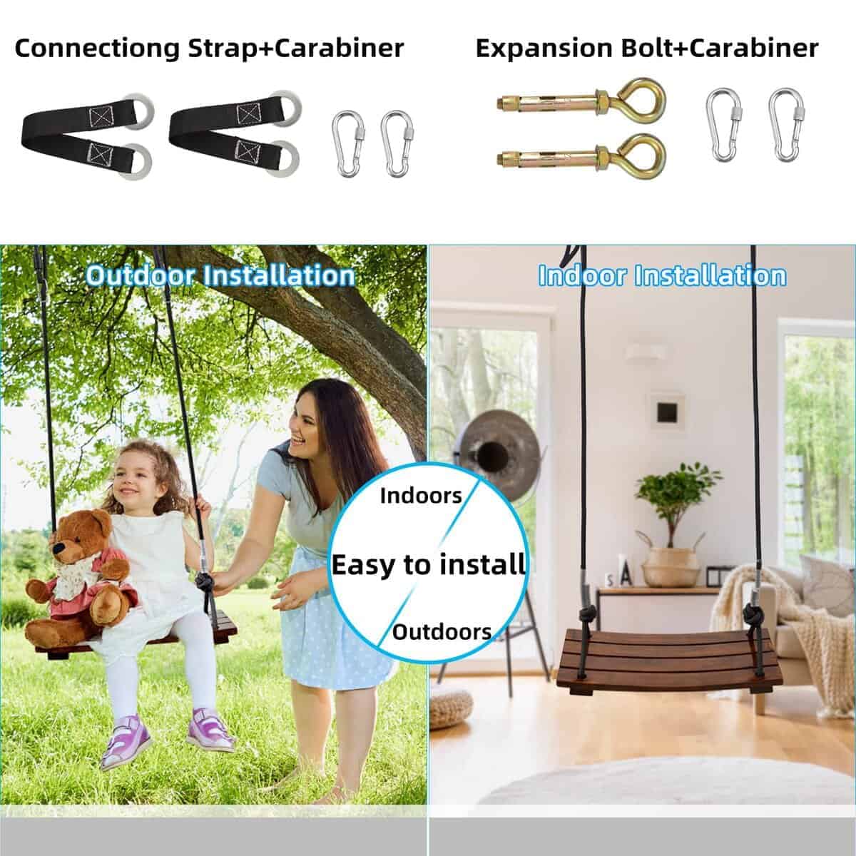 Columpio de madera anticorrosiva PELLOR, Asiento de - Imagen 3