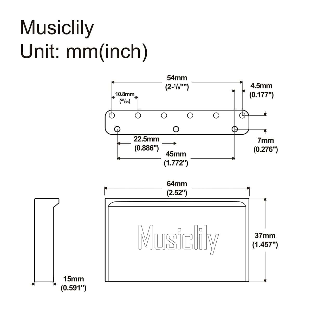 Bloque de puente tremolo de latón completo Musiclily Ultra - Imagen 3