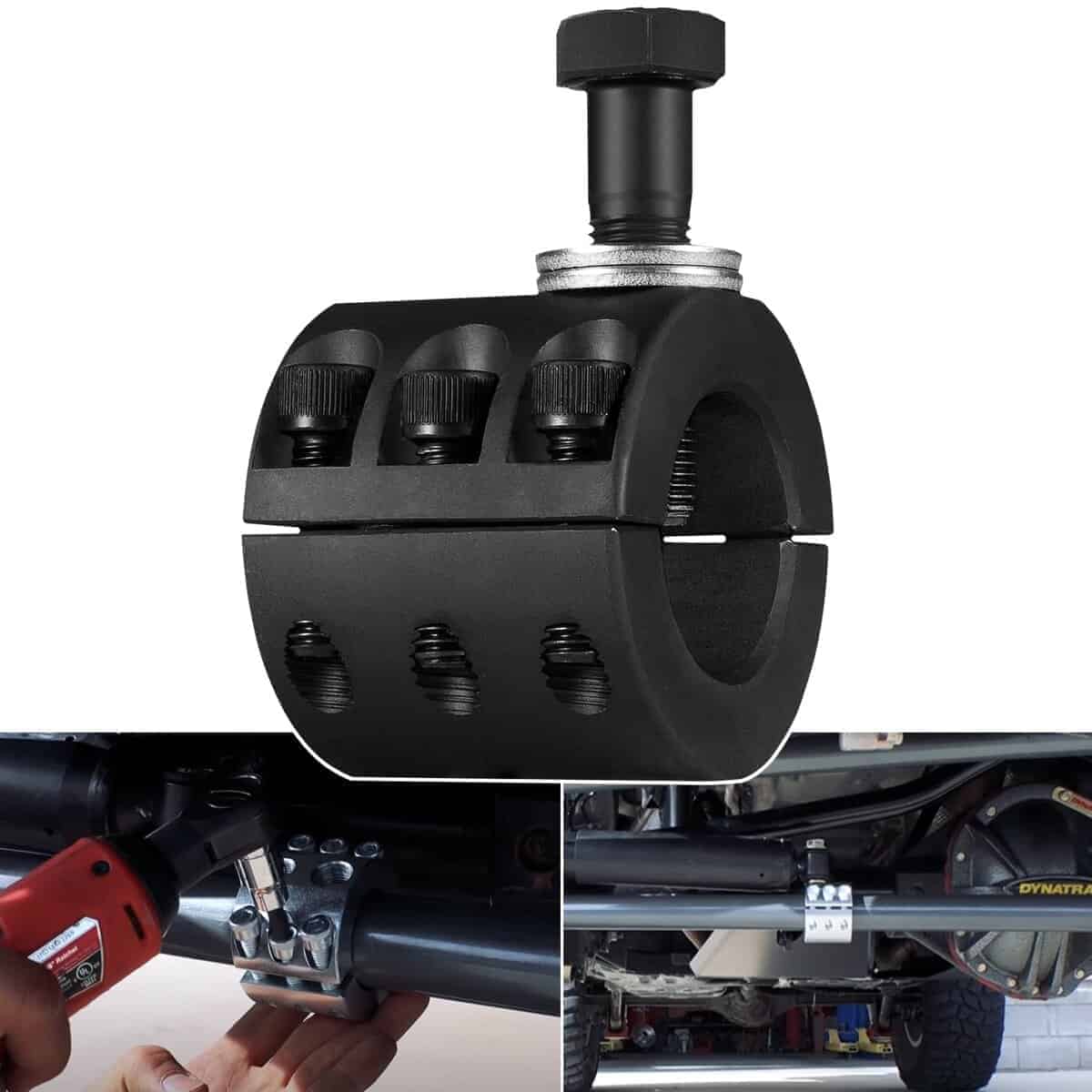 Abrazadera de estabilizador de dirección para barra de