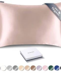 Funda de Almohada de Seda Orgánica RENESSY - -Rosa Celestial