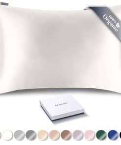 Funda de Almohada de Seda Orgánica RENESSY -Blanco Hueso
