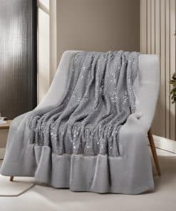 Manta de Piel Sintética de Lujo con Lentejuelas de