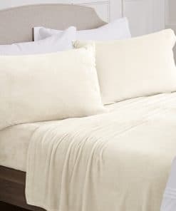 Juego de sábanas de microfelpa Ultra Suave -Blanco roto