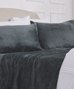 Juego de sábanas de microfelpa NY Loft -Gris Oscuro
