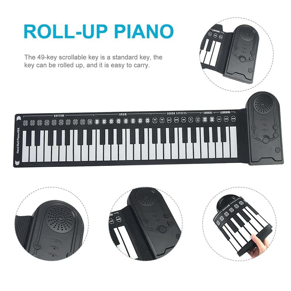 Piano Electrico de 49 Teclas, Teclado de Piano Portatil, - Imagen 9