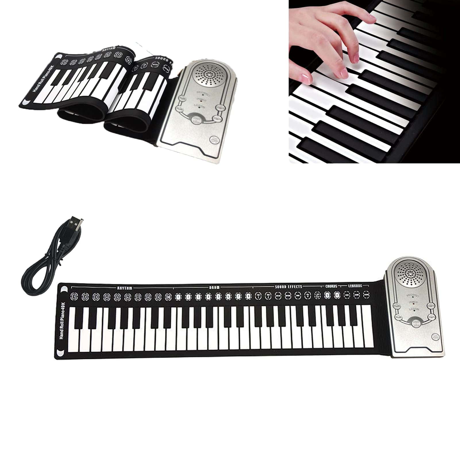 Piano Electrico de 49 Teclas, Teclado de Piano Portatil, - Imagen 6