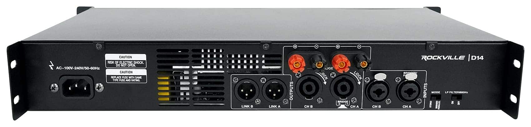 Amplificador de 2 Canales Class D Pro/DJ Rockville D14 - Imagen 7