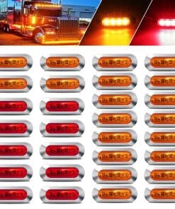 ALFU 30PCS 12-24V 4 Luces Indicadoras de -10Pcs Rojo+20Pcs Á