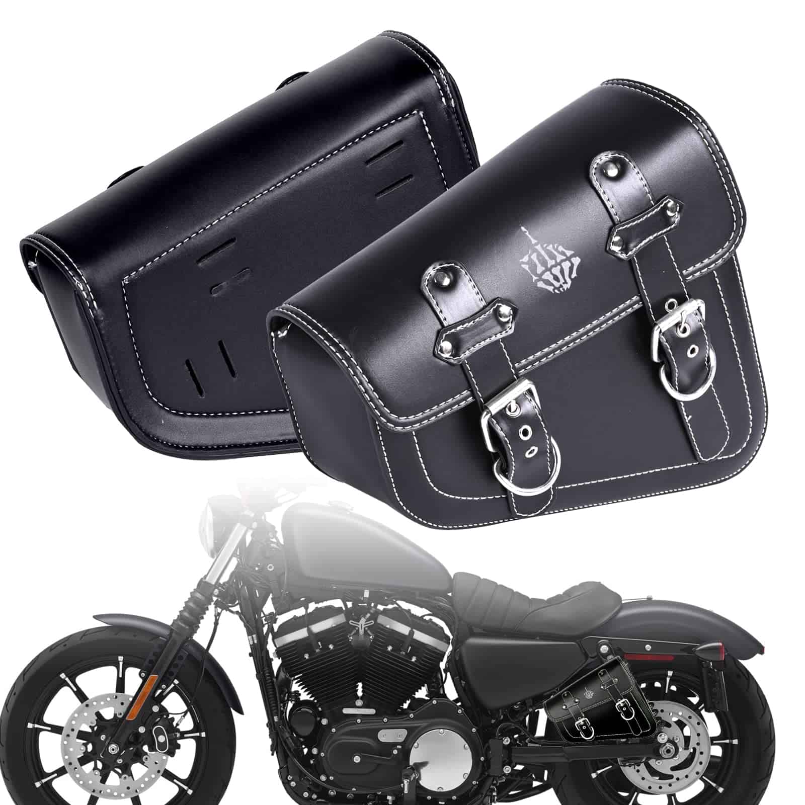 Sresk 2 Pack Bolsas para Brazo Oscilante de Motocicleta,