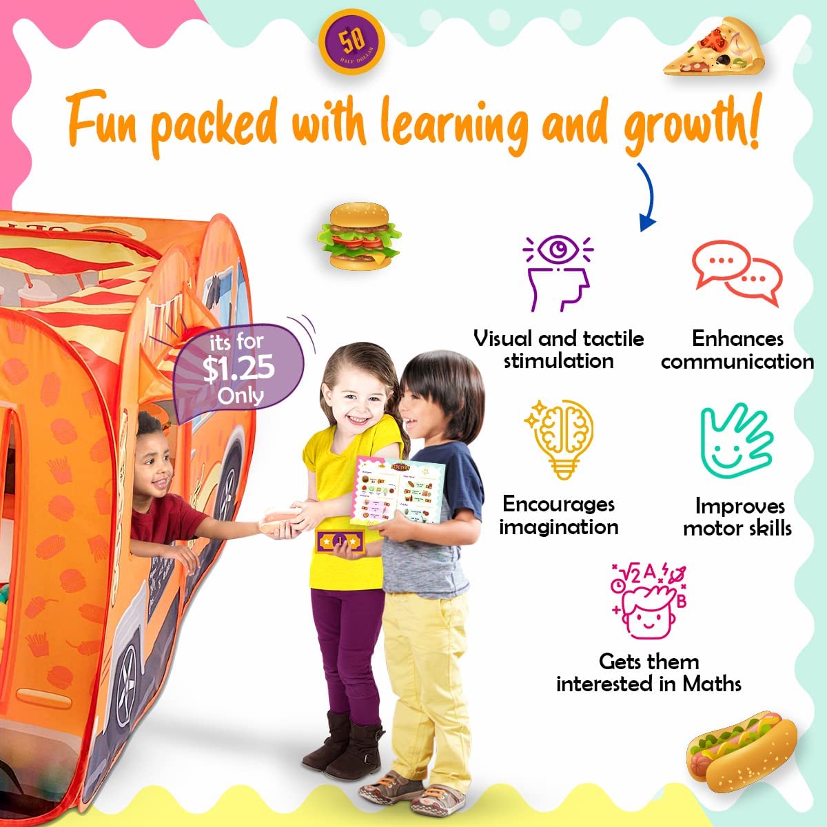 Casa de Juego Food Truck Kiddzery - Set de 54 Piezas - - Imagen 9