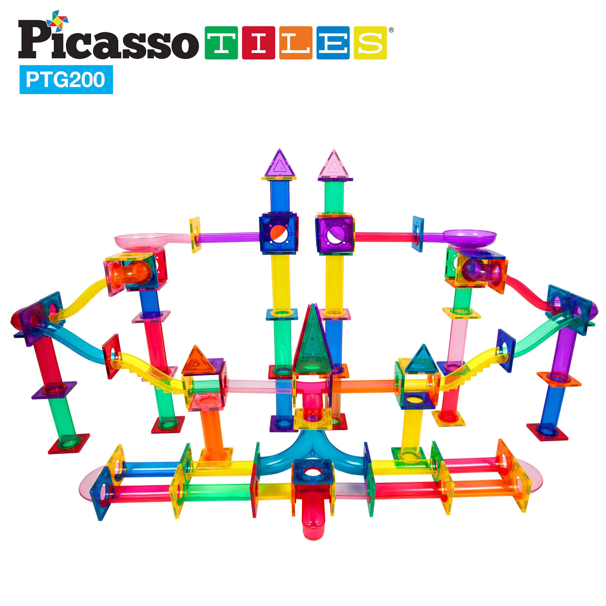 PicassoTiles 200 Piezas Juego de Pista de Canicas - Imagen 5